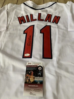 Felix Millan Autographed/Signed Jersey JSA COA Cleveland Indians - Image 1 of 4