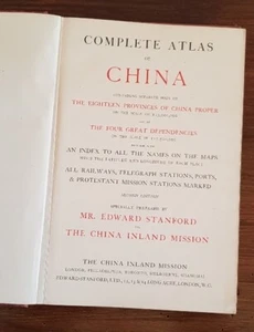 STANFORD: COMPLETE ATLAS of CHINA.(2 eme edition 1917) 23 cartes. - Imagen 1 de 12