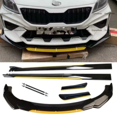 Front Bumper Lip Side Skirt Rear Bumper Lip Strut Rods For Kia Black Yellow Foto 1 de 4