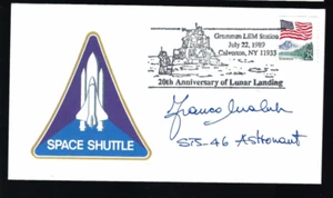 Franco Malerba Firmado Cubierta NASA Transbordador Espacial Astronauta Italiano - Imagen 1 de 1