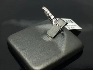 Solid Gold Diamond Wedding Band 14K White Gold Ladies Anniversary ALL REAL - Picture 1 of 5