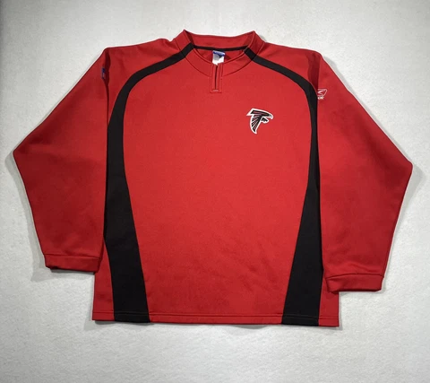 Atlanta Falcons Jacket Mens XL Fleece Red Long Sleeve Reebok NFL Team Apparel Cover