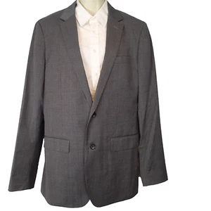 Bonobos Wool bl Blazer Sport Coat 40L Slim Grey Suit Jacket Stretch Two Button - Picture 1 of 13