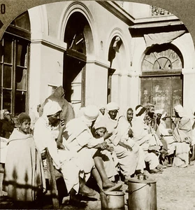 Keystone Stereoview of Arabs at Café, Old Algiers, Algeria Rare 1200 Set #520 T2 - Picture 1 of 3