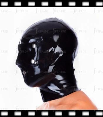 Latex Hood Men Eyes Mouth Detachable Cover Piece Unique Cool Customize 0.4mm A64 - Image 1 of 4