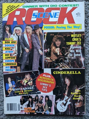 VTG 1988 MAY ROCK SCENE MAGAZINE POISON Crue METALLICA AEROSMITH HAIR BAND 80s Foto 1 de 4