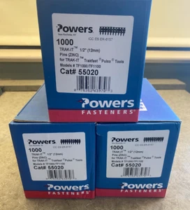 3 Boxen Powers Befestigungen Trak-it 1/2" Stifte TF1000/TF1100 #55020 KOSTENLOSER VERSAND - Bild 1 von 4
