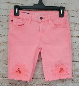 Vigoss Girls Size 14 The Thompson Bermuda Denim Shorts Adjustable Waist Stretchy - Picture 1 of 8