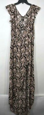 Maxi mameluco Xhilaration Juniors manga aleteada floral cuello en V volante L Foto 1 de 4