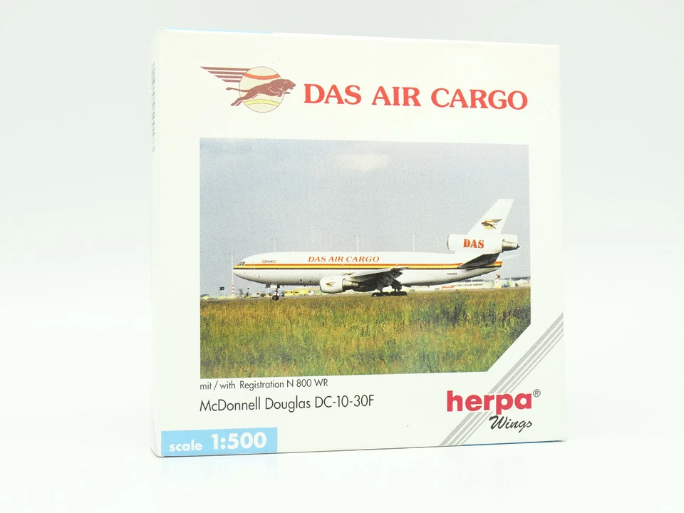 Herpa Aereo Airlines 1/500 - McDonnell Douglas DC-10-30F Das Air Cargo - Immagine 1 di 1