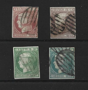 1852 ISABEL II EDIFIL 12/6 USADOS serie completa a falta del 2 reales - Imagen 1 de 2