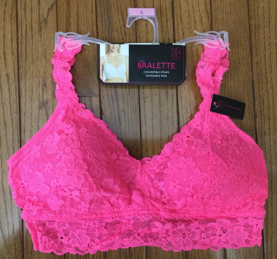 Nuevo Sin Límites NOBO Bralette Encaje Sin Alambres Correas Convertibles Talla L (C31-2) Foto 1 de 4