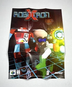 Póster promocional original Nintendo 64 N64 Robotron 64 inserto solo NUS-NDME-USA - Imagen 1 de 8