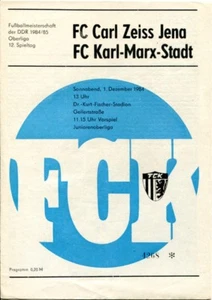 Quaderno programma, Juniores Oberliga, FC Carl Zeiss Jena - FC Karl-Marx-Stadt 1984/93 - Foto 1 di 1