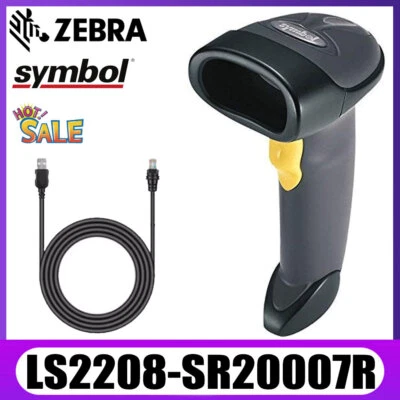Zebra Symbol LS2208-SR20007R Handheld 1D Wired Barcode Scanner With USB Cable - Image 1 of 4