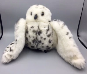 Folkmanis Snowy Owl White Grey 13" Plush Rotating Head Hand Puppet Baby Einstein - Picture 1 of 8