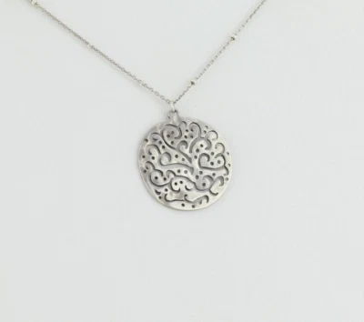 Sterling Silver Filigree Cut Above Circle Necklace 18" Chain Silpada - Image 1 of 4