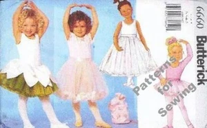 Patrón Butterick Costura Niña Vestido de Ballet Leotardo Disfraz Talla 6-8 NUEVO - Imagen 1 de 1