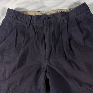 Pantalones Cortos Chinos Izod Para Hombre Azul Marino Vintage Agua Salada Doble Plisado 5.5" - Talla 34 - Imagen 1 de 13