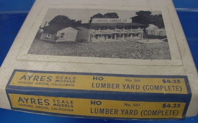 HO SCALE VINTAGE AYRES SCALE MODELS #561 COMPLETE LUMBER YARD STRUCTURE KIT - Image 1 of 3