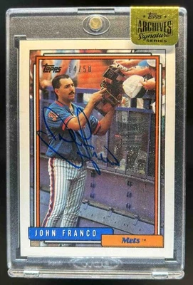 Topps Archives John Franco 1992 2015 automático #14/50 #690 Mets Foto 1 de 2