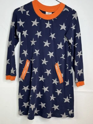 Hanna Andersson 140 US 10 Navy Blue Silver Girls Dress - Image 1 of 4