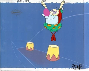 Ren & Stimpy Original 1990 Animation Art Nick Production Cel Stimpy Circus - Bild 1 von 2