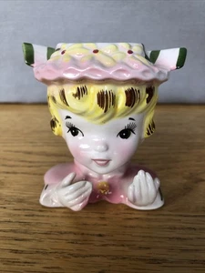 Vintage Ceramic Mini LADY HEAD VASE Enesco Southern Blonde Belle JAPAN - Nice! - Picture 1 of 10