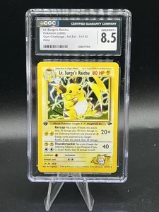 CGC 8.5 Lt. Surge's Raichu Gym Challenge 1st Edition 11/132 Holo Pokemon Card - Picture 1 of 2