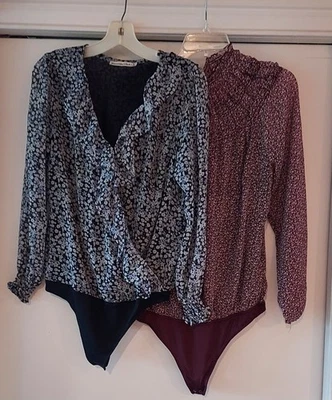 Lote de Body Blusa Top Chifón Semi Transparente Abercrombie & Fitch Talla M Cottagecore Foto 1 de 4