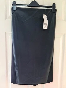 Ladies Black Faux Leather PVC Pencil Skirt Size 20 - Picture 1 of 3