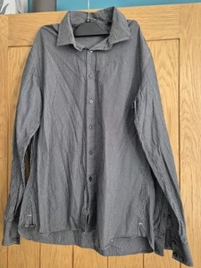 DKNY Mens Shirt Black/Grey stripe Long Sleeve Size Large - Picture 1 of 3