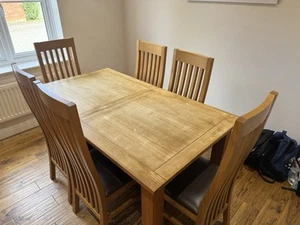 Next Cambridge Oak Table And 6 Chairs - Picture 1 of 5