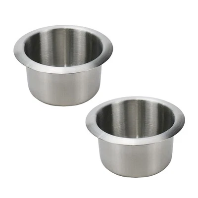 2 PIEZAS Insertos portavasos de acero inoxidable para sofá coche barco 84 mm de diámetro interior Foto 1 de 4