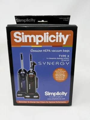 Bolsas de vacío HEPA genuinas Simplicity-Synergy-Type X paquete de 6 para G9 y X9-#SXH-6 Foto 1 de 4