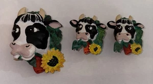 Vintage Cow Button Covers. lot of 3 So Cute! - Picture 1 of 3