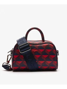 Bolso de hombro pequeño de cuero de temporada LACOSTE Lola, rojo RBA_E - Imagen 1 de 5
