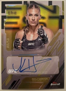 Kayla Harrison 2025 Topps Finest UFC Gold Refractor Auto 48/50 Autograph TFA-KH - Picture 1 of 2