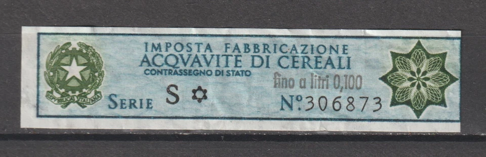 Italy Cinderellas Revenue Stamp Fiscal Facette Liquori Cereali Canna Spiriti  S - Image 1 of 1