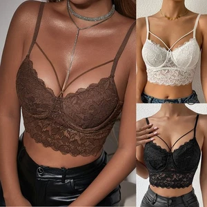 Mujeres Encaje Floral Bralette Bralet Sujetador Bustier Top Corto Cami Tank Chaleco Camisola ' - Imagen 1 de 27