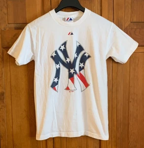 Men's Majestic Short Sleeve White New York Yankees Cotton T-Shirt Tag Size S - Picture 1 of 3