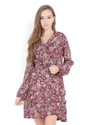 Mameluco para mujer Forever 21 + línea A con estampado floral borgoña escote en V - talla 3X Foto 1 de 4