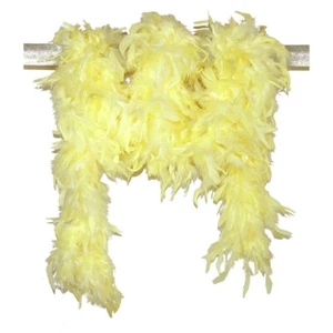 FEDER BOA HELL GELB # Karneval Federboa Stola 180cm 60g Charleston Kostüm Party - Bild 1 von 1
