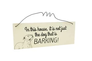 Hanging Dog Plaque Barking Mad  Wooden Wall Sign Animal Love Gift Idea Present   - Picture 1 of 7