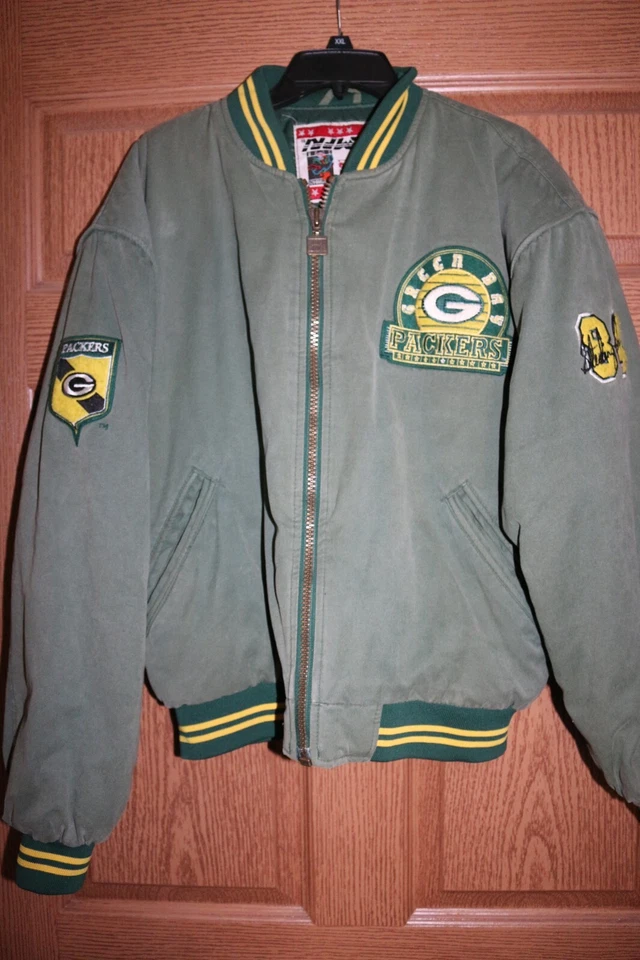 Jaqueta masculina RARA Noz-moscada por Campri Green Bay Packers Sterling Sharpe tamanho médio - Imagem 1 de 4
