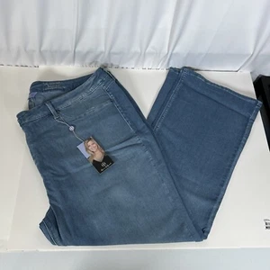 Hot In Hollywood Damengröße 3XP blau seidig Pull-On Bootcut Stretch Denim Jeans - Bild 1 von 13