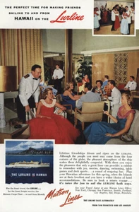1955 Matson Line: Making Friends, Lurline Vintage Print Ad - Picture 1 of 1