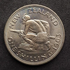 1963 New Zealand 1 One Shilling **NICE COIN!** FREE SHIPPING! M6471 - Picture 1 of 2