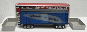 MARX MODERN O-GAUGE 7342-3 WESTERN PACIFIC BOXCAR SPECIAL BLUE AUTO COUPLERS-NIB - Picture 1 of 10