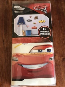 Disney Pixar CARS 3 MOVIE Wall Decals Lightening McQueen Mater Racing Room Decor - Picture 1 of 2